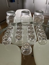 20 Ikea glass jars for herbs and spices  with lids, 17small & 3big containers
