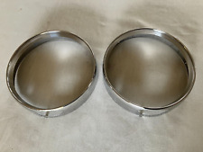 Pair Alfa Romeo GT Junior GTV Bertone stainless steel outer 7 inch headlamp rims