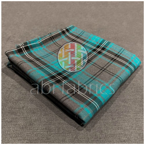 Check tartan fabric turquoise - fabric,