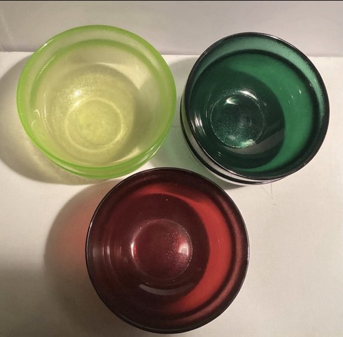 Set six colourful glass - of,