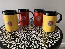 Emsa German Thermos Mugs Set of 4 Red and Yellow BNWT FREE POSTAGE