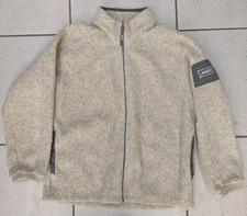 Vintage Musto Mens Fleece Jacket Full  Zip Size Large Ivory Pockets
