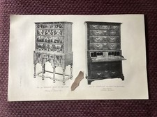 Antique Print, Waring & Gillow, Walnut Chest of Drawers, 1915