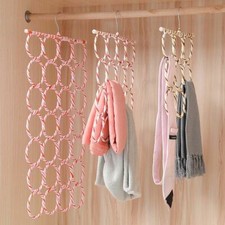 Multi Scarf Hanger Circular Wardrobe Space Organiser Storage Ties Belts Scarves