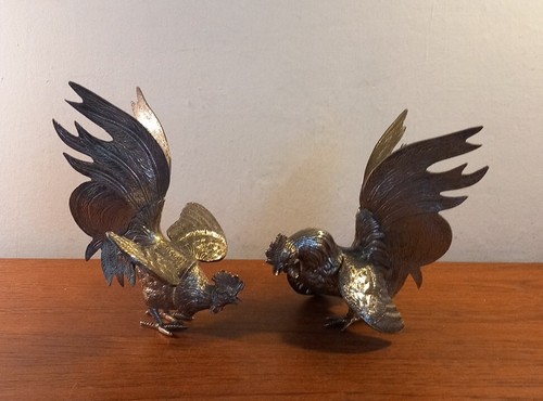 Vintage silver plated fighting - vintage, silver-plated
