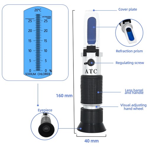 Salinity refractometer - 0-28%,
