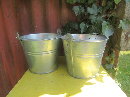 Metal tin buckets - buckets, .