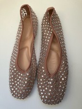 RITA ORA PRIMARK FLESH PINK NUDE DIAMANTÉ BALLET PUMPS FLATS SIZE 5 UK 38 EU NEW