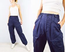 High Waisted Straight Leg British Navy Deckhand Cargo Pants Trousers Adjustable