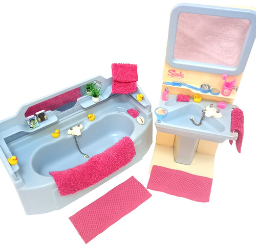 Vintage sindy blue bath sink - blue, +