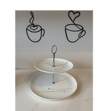 Ceramic two tier cake stand - ceramic, two-tier