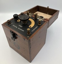 Bijou Crystal Radio Detector Vintage Antique Cat Whisker Receiver Tested Japan