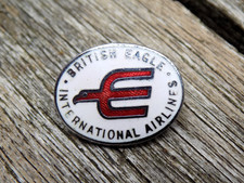 Vintage Scarce 1948-1968 BRITISH EAGLE INTERNATIONAL AIRLINES Enamel Pin Badge