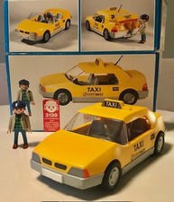 Vintage 2000 Playmobil 3199 Yellow Airport Taxi Car in Original Box