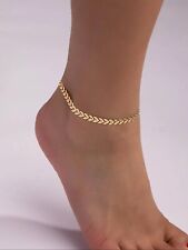 UK Fashion Jewelry Women Ladies Heart Chain Anklet Bracelet Gold Gift