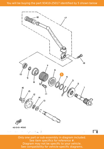 Yamaha circlip 93410 25017 - yamaha, 93410-25017