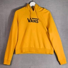 Vans womens mustard yellow cropped hoodie, sz M big chest logo