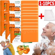 10x Persimmon Soap Bar for Old People Smell, Natural Body Odor Control Bar Soap
