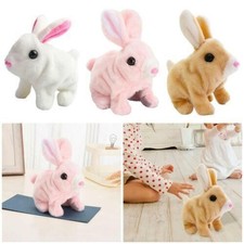 Soft Bunny Toy Smart Jumping Wiggles Ears Hopping Feedable Battery Operated,