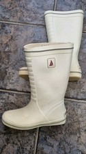 Musto White Classic Sailing Wellies Deck Boots Size 6 / 39 VGC