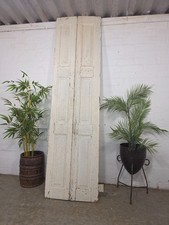Vintage French Wooden Pine Bi Folding Window Door Shutters Screen Room Divider