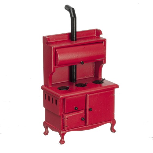 Dolls house red wood stove - house,