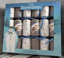 RAYMOND BRIGGS THE SNOWMAN 6 X CHRISTMAS CRACKERS XMAS TREE DECORATIONS NEW RARE