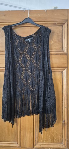 Next black crocheted fringed - next,