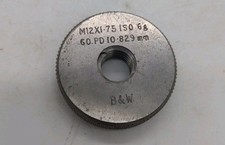 B&W M12 x 1.75 Metric ISO 6g NOGO Go Screw Thread Gauge Ring PD 10.829mm UK Made