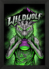 wild wolf illustration Framed