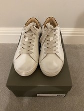 AllSaints Sheer Leather Trainer (UK 3) - White/Gold (Brand New with Box)