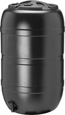 Strata Ward 210 Liter Plastic Water Butt Barrel with Tap and Lockable Lid, Black