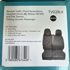 Vauxhall Vivaro passenger Seat Covers by Town & Country TV02BLK