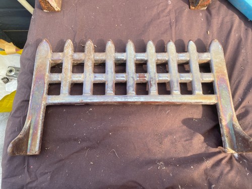 Vintage cast iron fire grate - iron,
