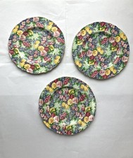 3 x Royal Winton round sandwich/cake plates Julia pattern c.1950's