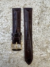 Dark Brown Imitation Crocodile Leather Watch Strap  18 mm New Old Stock #B5