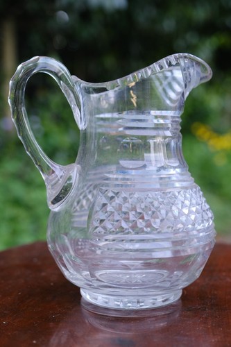 Vintage pressed glass water - glass,