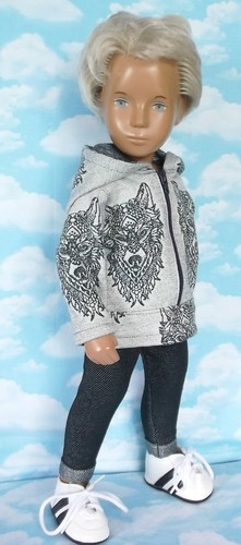Piece wolf hoodie set - a,