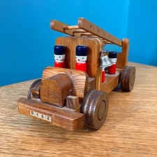 Vintage Wooden Fire Engine Toy