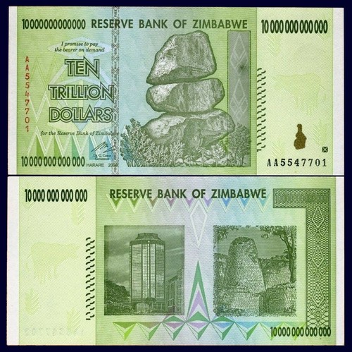 Zimbabwe banknote trillion - banknote, 10