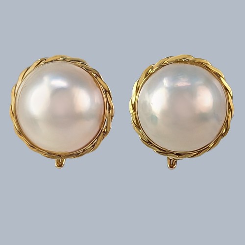 Vintage 18ct gold mabe - mabe, pearl