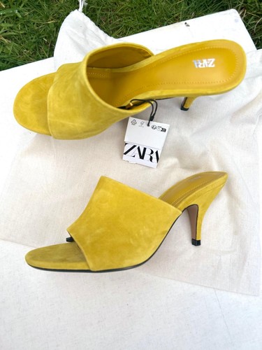 Yellow mustard suede leather - suede,