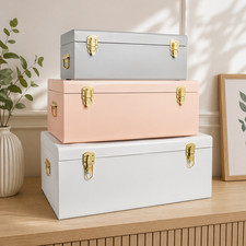 Set of 3 Large Metal Storage