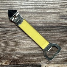 Vintage Foley Bottle Opener 50s USA Yellow Bakelite Handle Church Key Can Opener