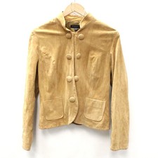Ladies BETTY JACKSON Beige Popper Buttoned Suede Jacket Size UK 12 SA5