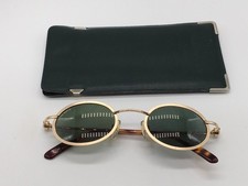 Vintage Aston Martin Sunglasses Am 34 - Gold Oval James Bond Style 1990s