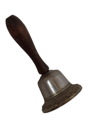 School house hand bell wooden - school,