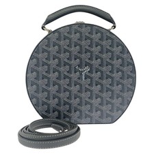 GOYARD Herringbone Hat Box Alto Trunk Bag Leather Shoulder Handbag 2WAY Women's