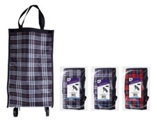 Trolley Bag Printed Folding Light Weight With 2 Wheels For Shopping Supermarket