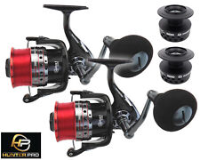 2 x Surf Beach Casting Sea Fishing Reel & Spare Spool. Hunter Pro V8000 4+1 BB
